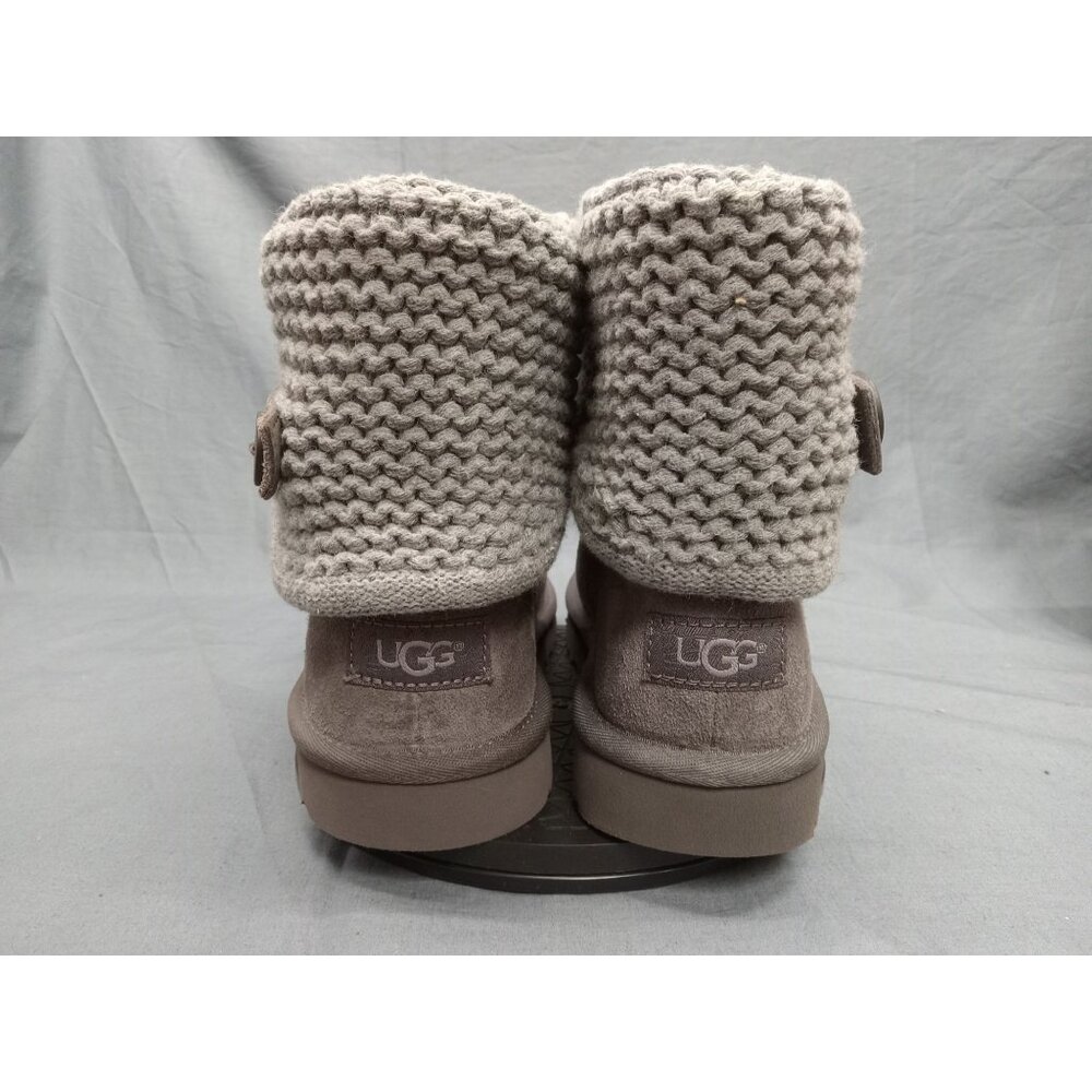 UGG Australia Girls Shaina Fold Down Knit Suede Boots Grey Size 5 NEW NO BOX! - Picture 7 of 11